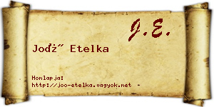 Joó Etelka névjegykártya